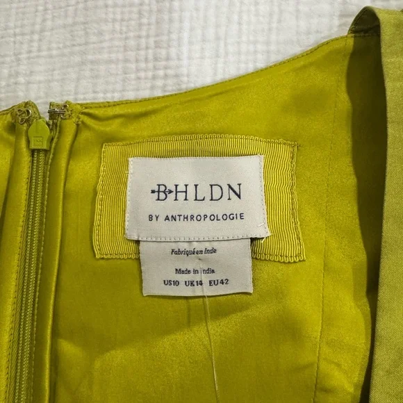 Anthropologie BHLDN Sage Balloon Puff Sleeve Fit & Flare Mini Dress - Picture 5 of 7